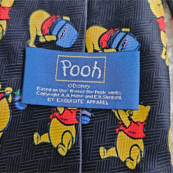 Disney Neck Tie Mens Classic Length Winnie The Pooh Bees‎ Honey Bear Cartoon - Picture 2 of 5